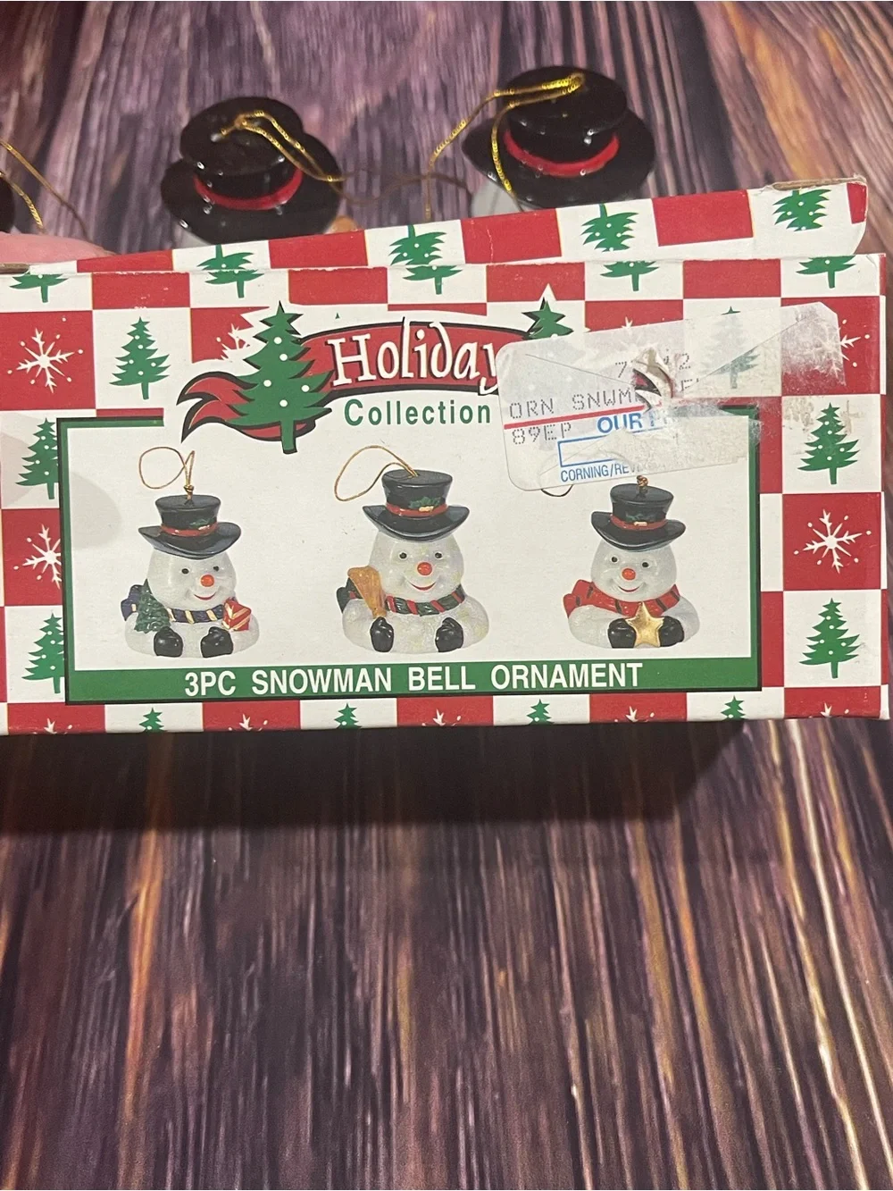 Snowman Bell Ornaments - Set of 3 (White)